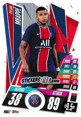 Cromo Kylian Mbappé - UEFA Champions League 2020-2021. Match Attax - Topps