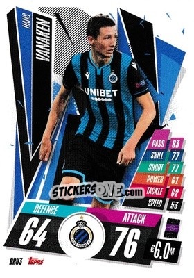 Sticker Hans Vanaken - UEFA Champions League 2020-2021. Match Attax - Topps