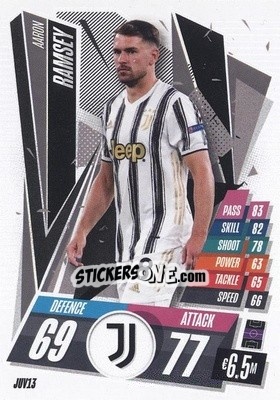 Sticker Aaron Ramsey - UEFA Champions League 2020-2021. Match Attax n. JUV13 - Topps