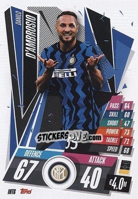 Figurina Danilo D'Ambrosio - UEFA Champions League 2020-2021. Match Attax - Topps