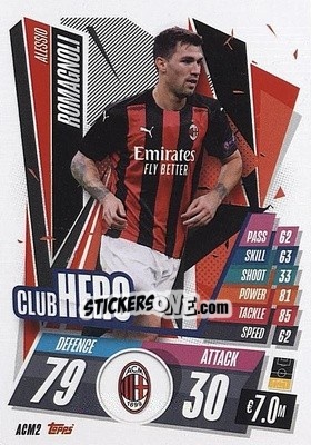 Cromo Alessio Romagnoli - UEFA Champions League 2020-2021. Match Attax - Topps