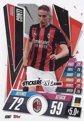 Sticker Andrea Conti - UEFA Champions League 2020-2021. Match Attax n. ACM7 - Topps