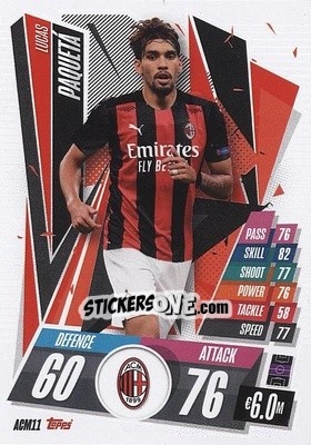 Sticker Lucas Paquetà - UEFA Champions League 2020-2021. Match Attax n. ACM11 - Topps
