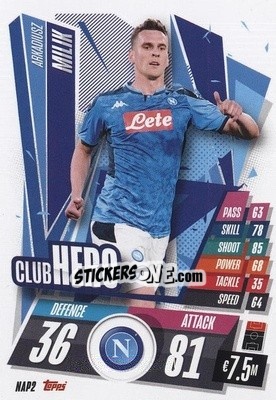 Cromo Arkadiusz Milik - UEFA Champions League 2020-2021. Match Attax - Topps