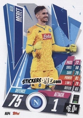 Sticker Alex Meret - UEFA Champions League 2020-2021. Match Attax n. NAP4 - Topps