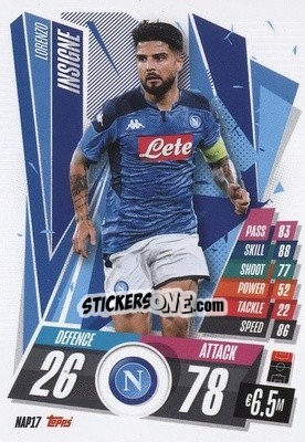 Sticker Lorenzo Insigne - UEFA Champions League 2020-2021. Match Attax - Topps