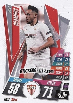 Figurina Lucas Ocampos - UEFA Champions League 2020-2021. Match Attax - Topps