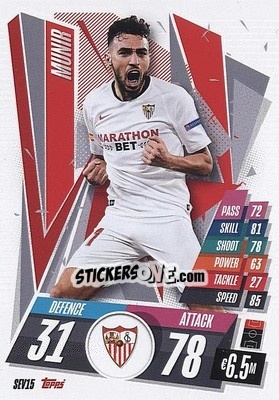 Sticker Munir - UEFA Champions League 2020-2021. Match Attax n. SEV15 - Topps