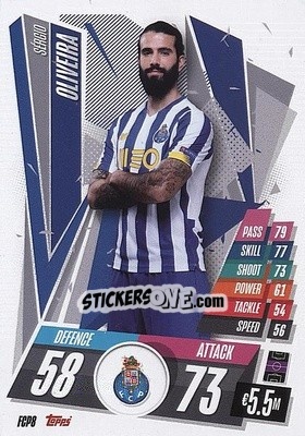 Figurina Sérgio Oliviera - UEFA Champions League 2020-2021. Match Attax n. FCP8 - Topps