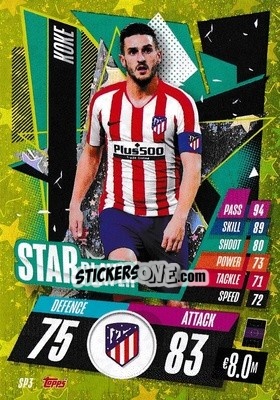 Figurina Koke - UEFA Champions League 2020-2021. Match Attax - Topps