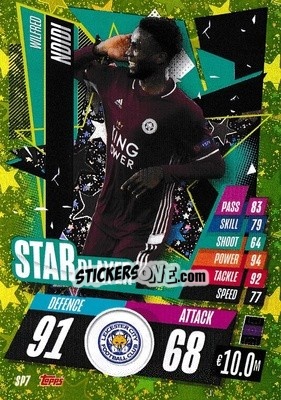 Sticker Wilfred Ndidi - UEFA Champions League 2020-2021. Match Attax - Topps