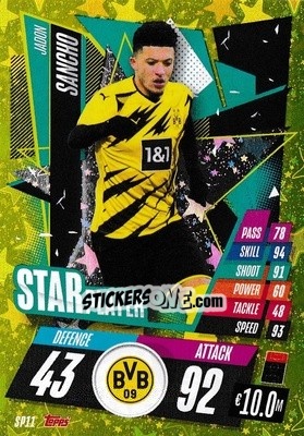 Figurina Jadon Sancho - UEFA Champions League 2020-2021. Match Attax - Topps