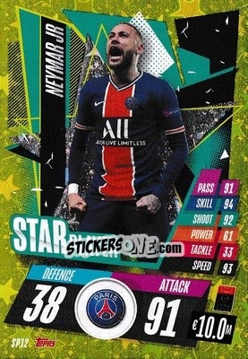 Figurina Neymar Jr - UEFA Champions League 2020-2021. Match Attax - Topps