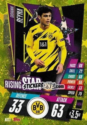 Sticker Giovanni Reyna - UEFA Champions League 2020-2021. Match Attax n. RS11 - Topps