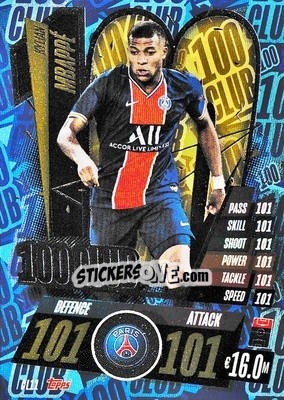 Figurina Kylian Mbappé - UEFA Champions League 2020-2021. Match Attax - Topps