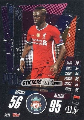 Sticker Sadio Mané - UEFA Champions League 2020-2021. Match Attax n. PS12 - Topps