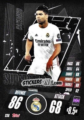 Sticker Casemiro - UEFA Champions League 2020-2021. Match Attax - Topps