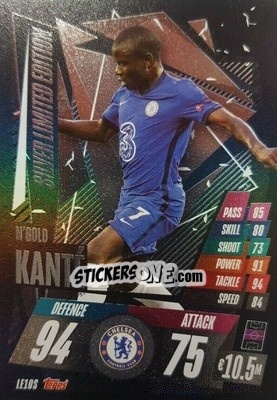 Sticker N'Golo Kante - UEFA Champions League 2020-2021. Match Attax n. LE10S - Topps