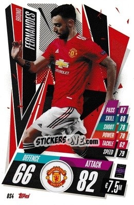 Figurina Bruno Fernandes - UEFA Champions League 2020-2021. Match Attax - Topps