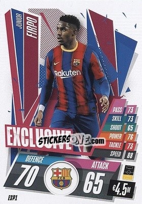 Cromo Junior Firpo - UEFA Champions League 2020-2021. Match Attax n. ESP1 - Topps