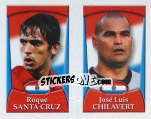 Sticker Roque Santa Cruz / Chilavert  - England 2002 n. 149 - Merlin