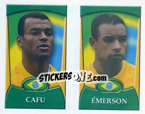 Sticker Cafu / Emerson  - England 2002 n. 161 - Merlin