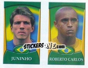 Sticker Juninho / Roberto Carlos  - England 2002 n. 162 - Merlin