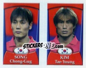 Sticker Song Chong-Gug / Kim Tae-Young  - England 2002 n. 181 - Merlin