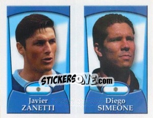 Cromo Javier Zanetti /  Diego Simeone