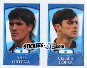 Sticker Ariel Ortega /  Claudio Lopez - England 2002 n. 222 - Merlin