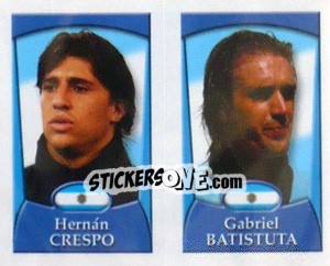 Sticker Crespo / Batistuta  - England 2002 n. 223 - Merlin