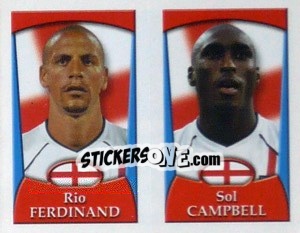 Sticker Rio Ferdinand /  Sol Campbell - England 2002 - Merlin