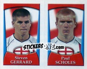 Sticker Steven Gerrard /  Paul Scholes - England 2002 n. 232 - Merlin