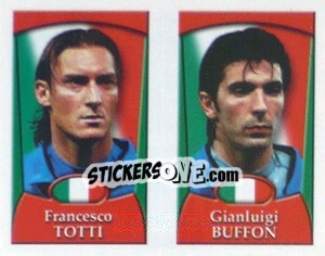 Sticker Francesco Totti /  Gianluigi Buffon - England 2002 n. 239 - Merlin