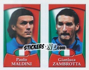 Sticker Paolo Maldini /  Gianluca Zambrotta - England 2002 - Merlin