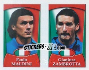 Sticker Paolo Maldini /  Gianluca Zambrotta - England 2002 n. 241 - Merlin