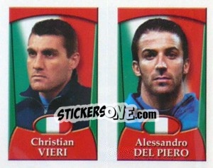 Sticker Christian Vieri /  Alessandro Del Piero - England 2002 n. 243 - Merlin