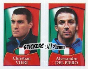 Sticker Christian Vieri /  Alessandro Del Piero - England 2002 - Merlin