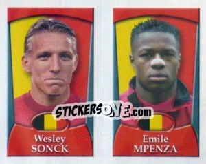 Sticker Wesley Sonck /  Emile Mpenza - England 2002 - Merlin