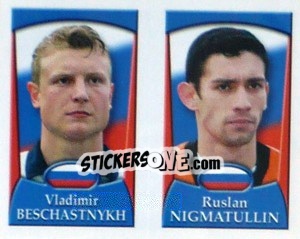 Sticker Vladimir Beschastnykh /  Ruslan Nigmatullin - England 2002 - Merlin