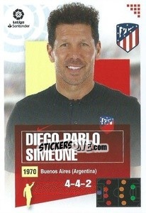 Sticker Entrenador - Diego Pablo Simeone (1) - Liga Spagnola 2020-2021 n. 71 - Colecciones ESTE