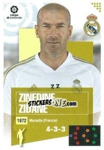 Sticker Entrenador - Zinedine Zidane (1) - Liga Spagnola 2020-2021 n. 371 - Colecciones ESTE