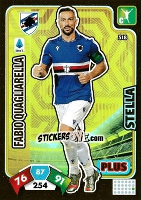 Sticker Fabio Quagliarella - Calciatori 2020-2021. Adrenalyn XL n. 518 - Panini