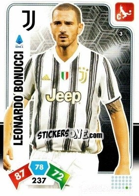 Sticker Leonardo Bonucci - Calciatori 2020-2021. Adrenalyn XL n. 3 - Panini