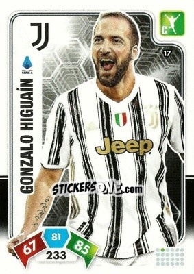 Sticker Gonzalo Higuaín - Calciatori 2020-2021. Adrenalyn XL n. 17 - Panini