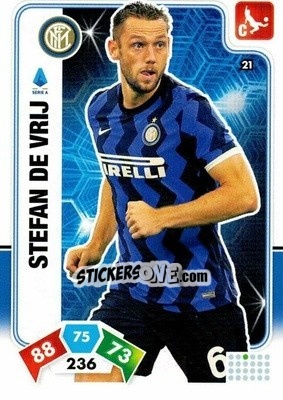 Sticker Stefan de Vrij - Calciatori 2020-2021. Adrenalyn XL n. 21 - Panini