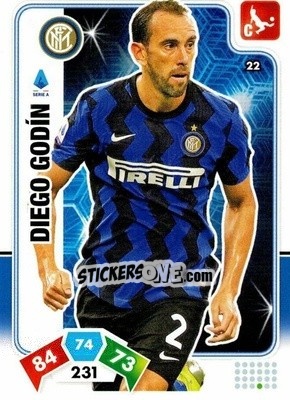 Sticker Diego Godín - Calciatori 2020-2021. Adrenalyn XL n. 22 - Panini