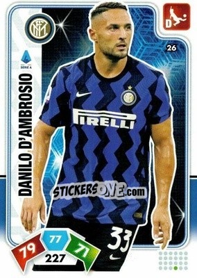 Sticker Danilo D'Ambrosio - Calciatori 2020-2021. Adrenalyn XL n. 26 - Panini