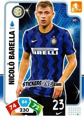 Sticker Nicolò Barella - Calciatori 2020-2021. Adrenalyn XL n. 30 - Panini