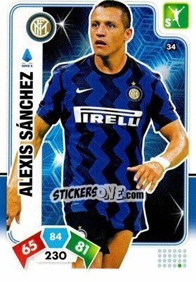 Sticker Alexis Sánchez - Calciatori 2020-2021. Adrenalyn XL n. 34 - Panini